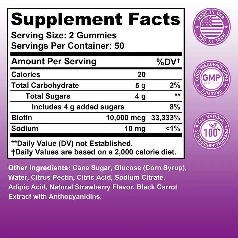Gomitas de Biotina 10000mcg pa - Hair Care Gummies reseña y precio
